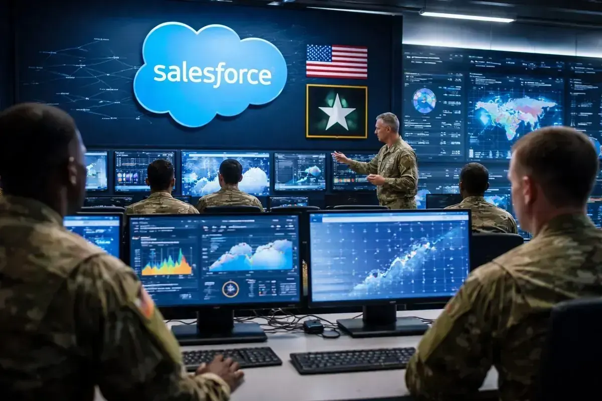 Salesforce fecha contrato de até US$5,6 bi com o Exército dos EUA para levar analytics e preparar terreno para IA agentiva