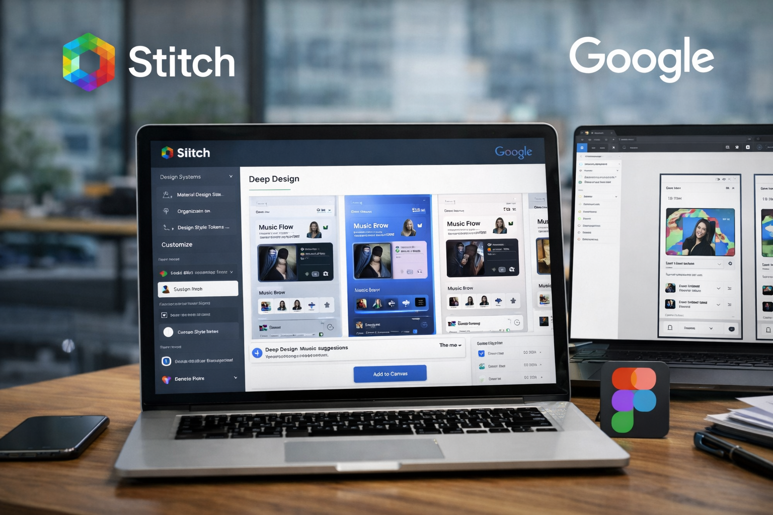 Google testa recursos avançados no Stitch Deep Design, exportação para Figma e suporte a design systems