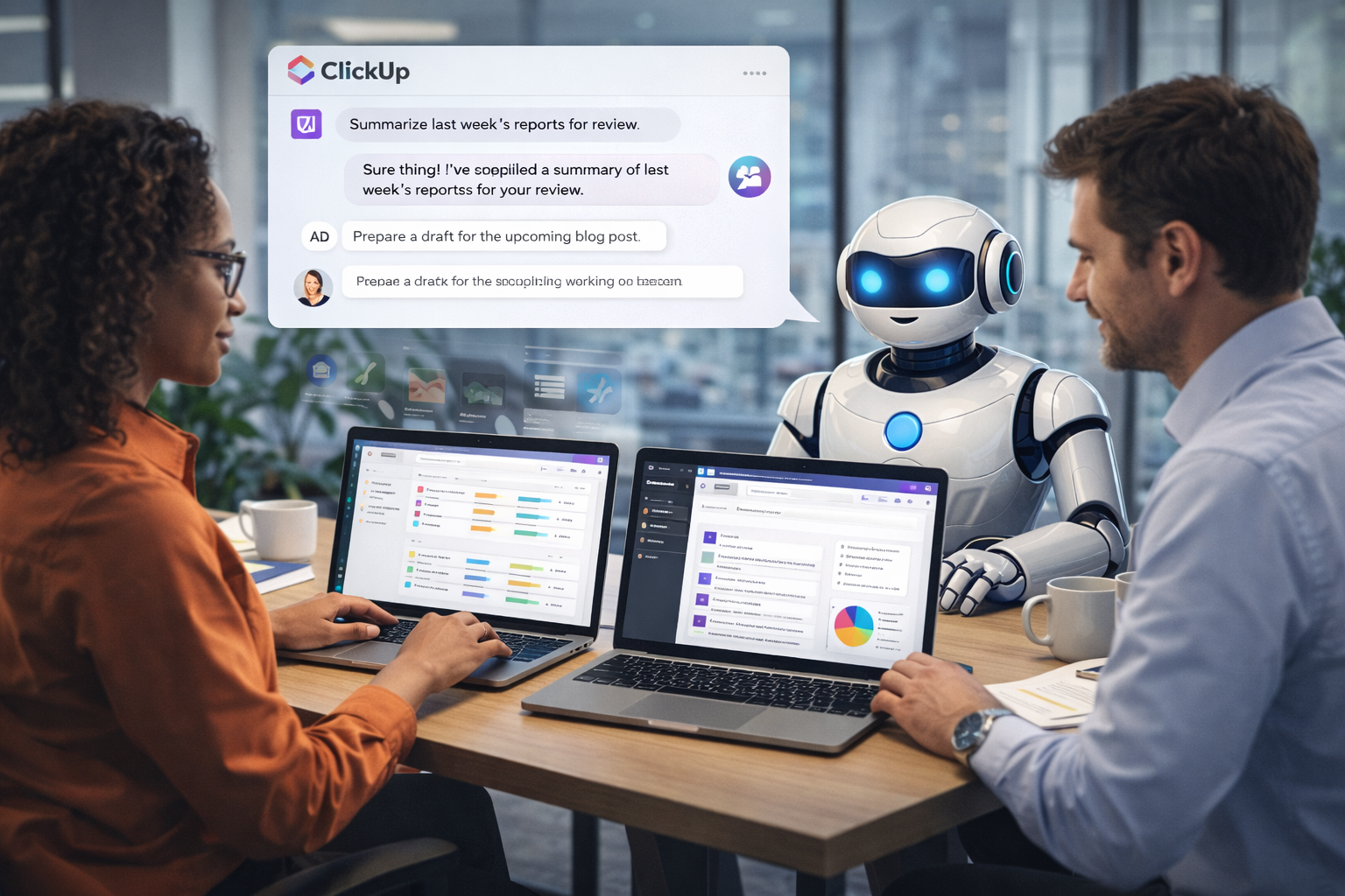 Testando um agente autônomo do ClickUp para gerir o fluxo de conteúdo interno
