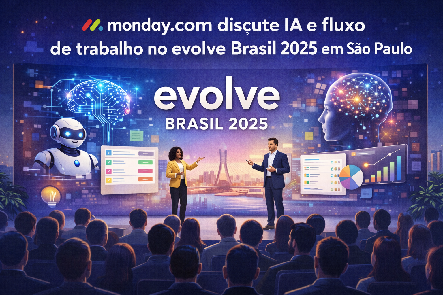 monday.com discute IA e fluxo de trabalho no evolve Brasil 2025 em São Paulo