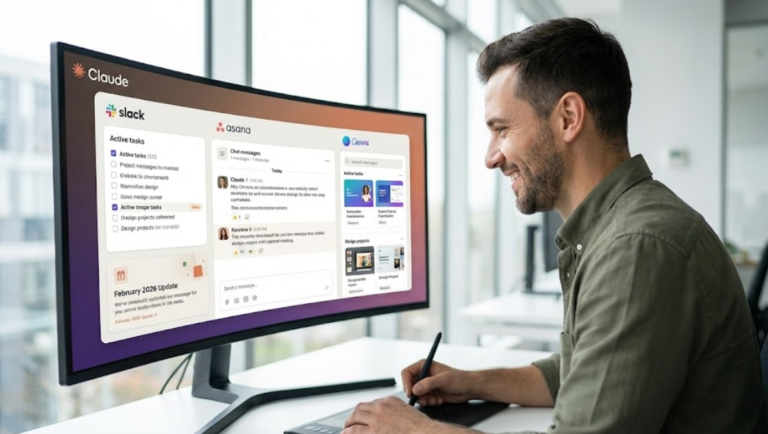 Atualização do Claude em Fevereiro de 26 IA agora controla Slack, Asana e Canva em interface única